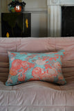 Pale Blue and Peach Rose Floral Cushion Collection