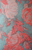 Pale Blue and Peach Rose Floral Cushion Collection