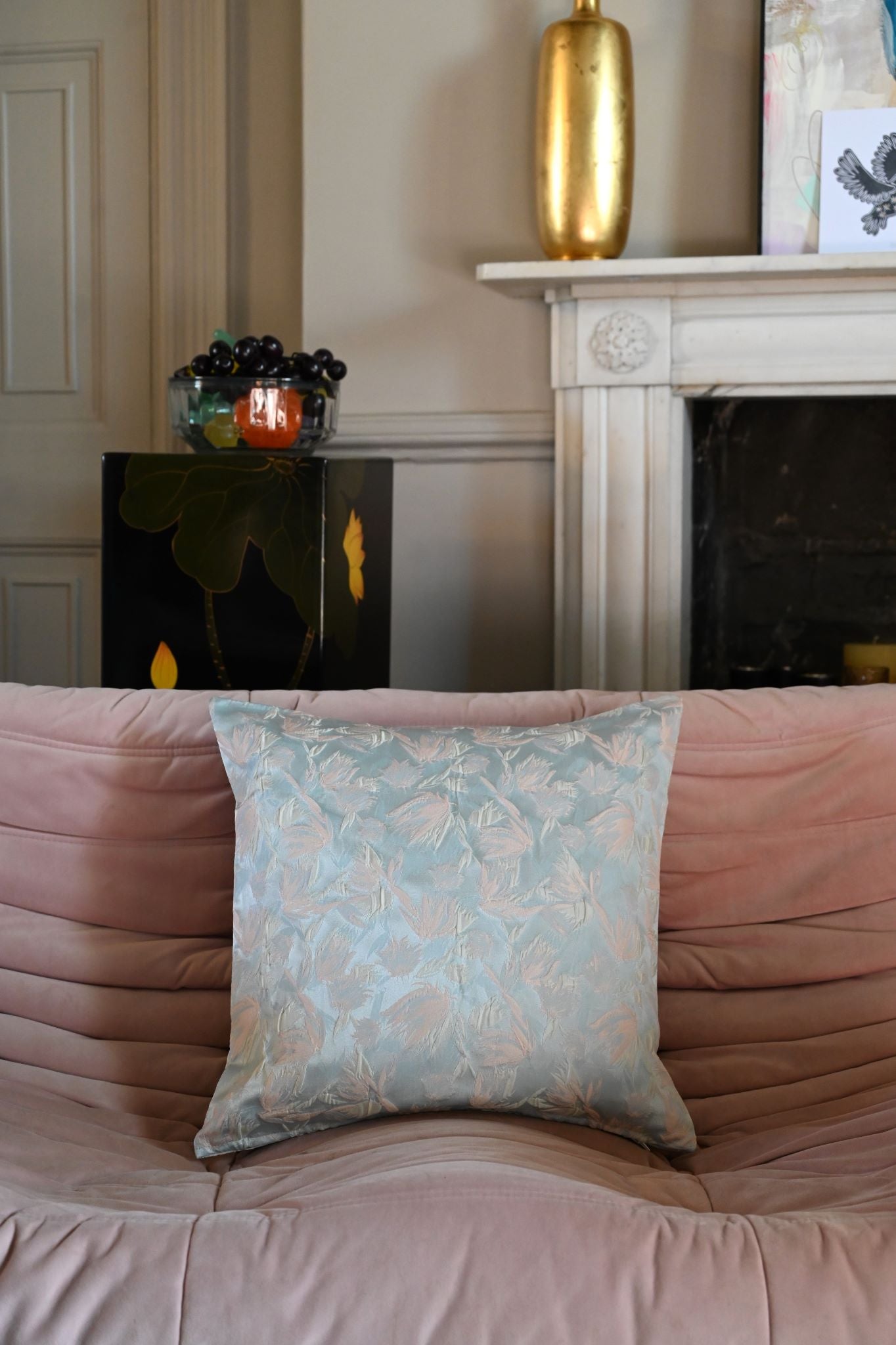 Pale Blue Tulip Floral Cushion Collection