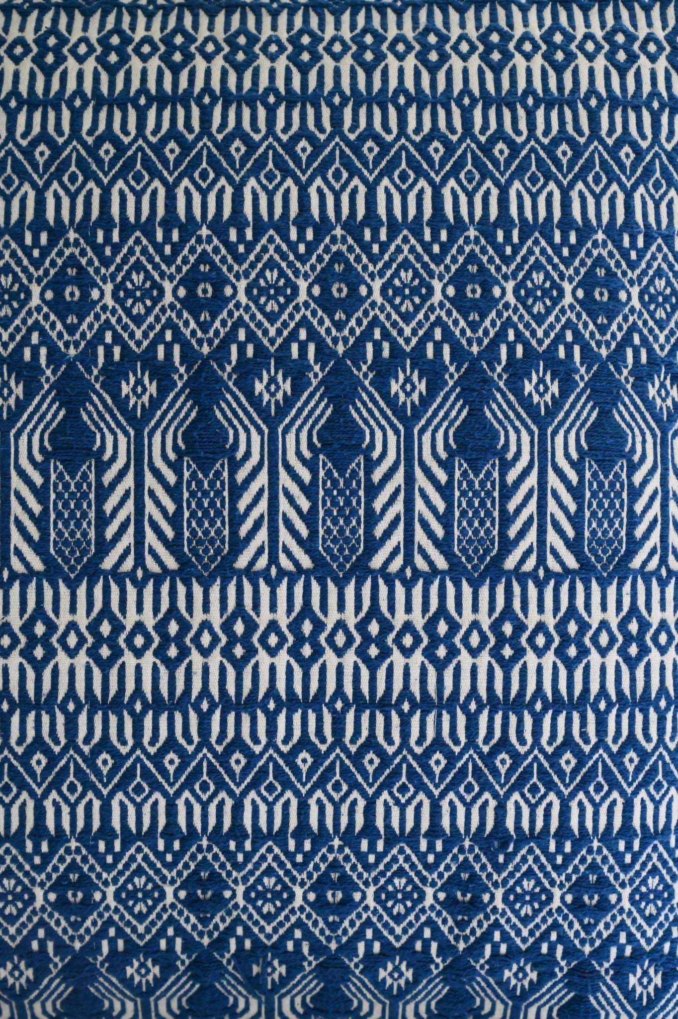 Woven Azure Blue Temple Cushion Collection