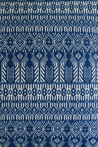 Woven Azure Blue Temple Cushion Collection