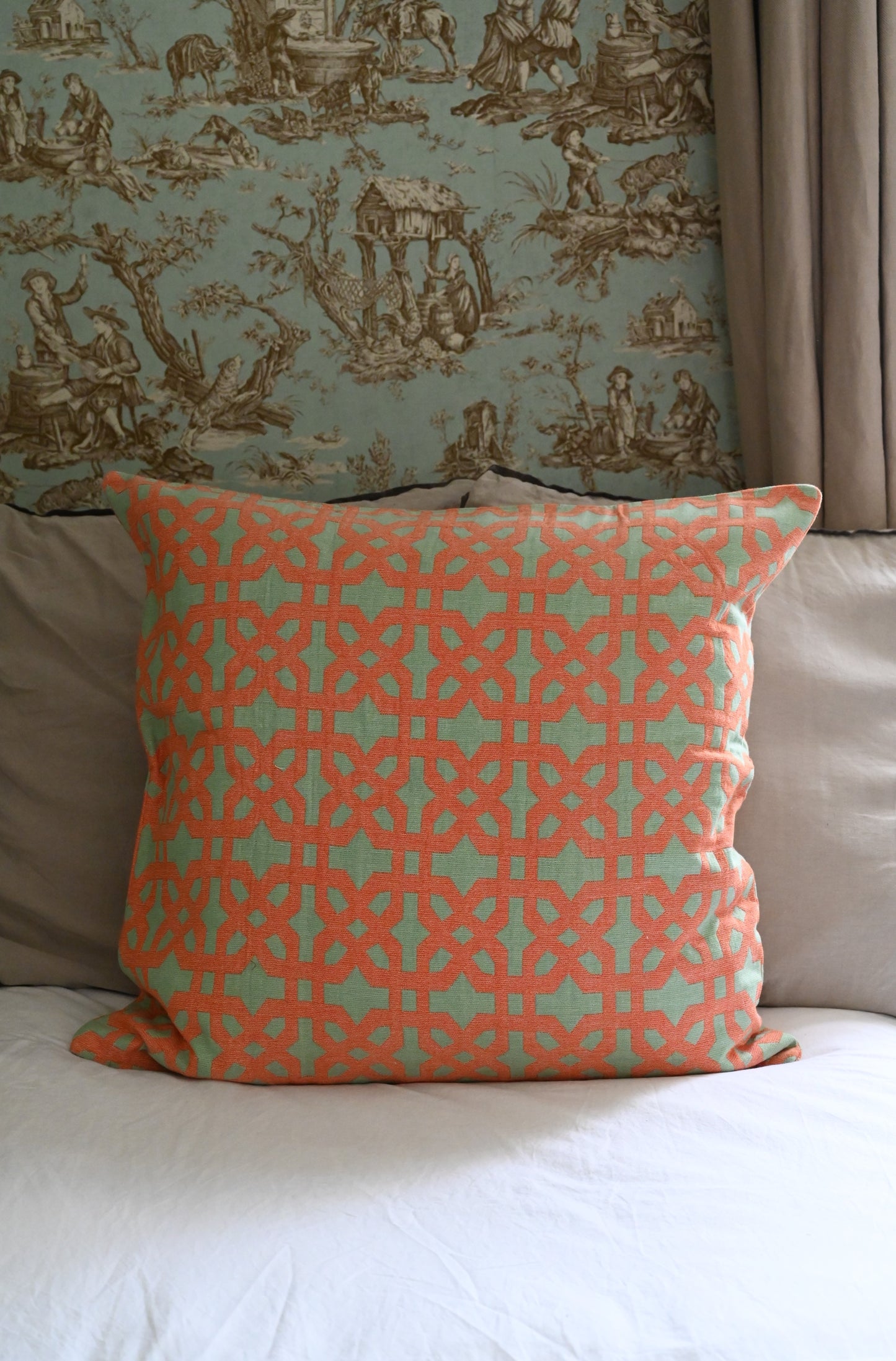 Mint and Coral Seville Cushion Collection