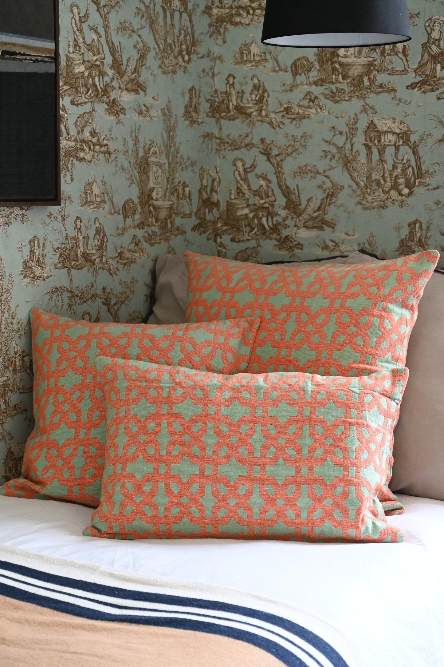 Mint and Coral Seville Cushion Collection