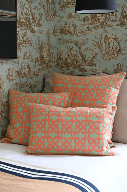 Mint and Coral Seville Cushion Collection