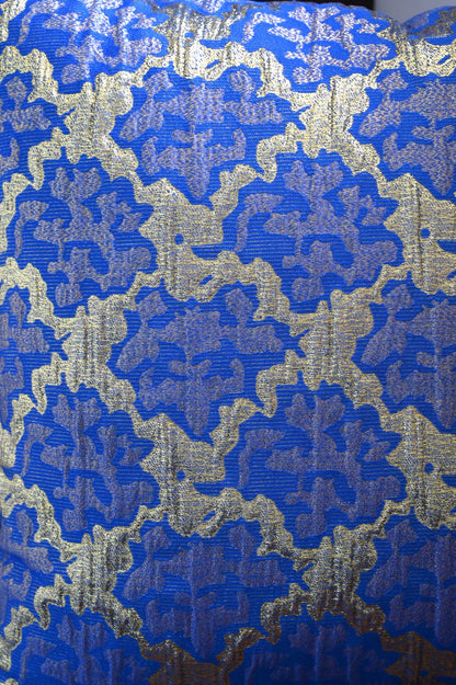 Royal Blue and Gold Abstract Tile Cushion Collection