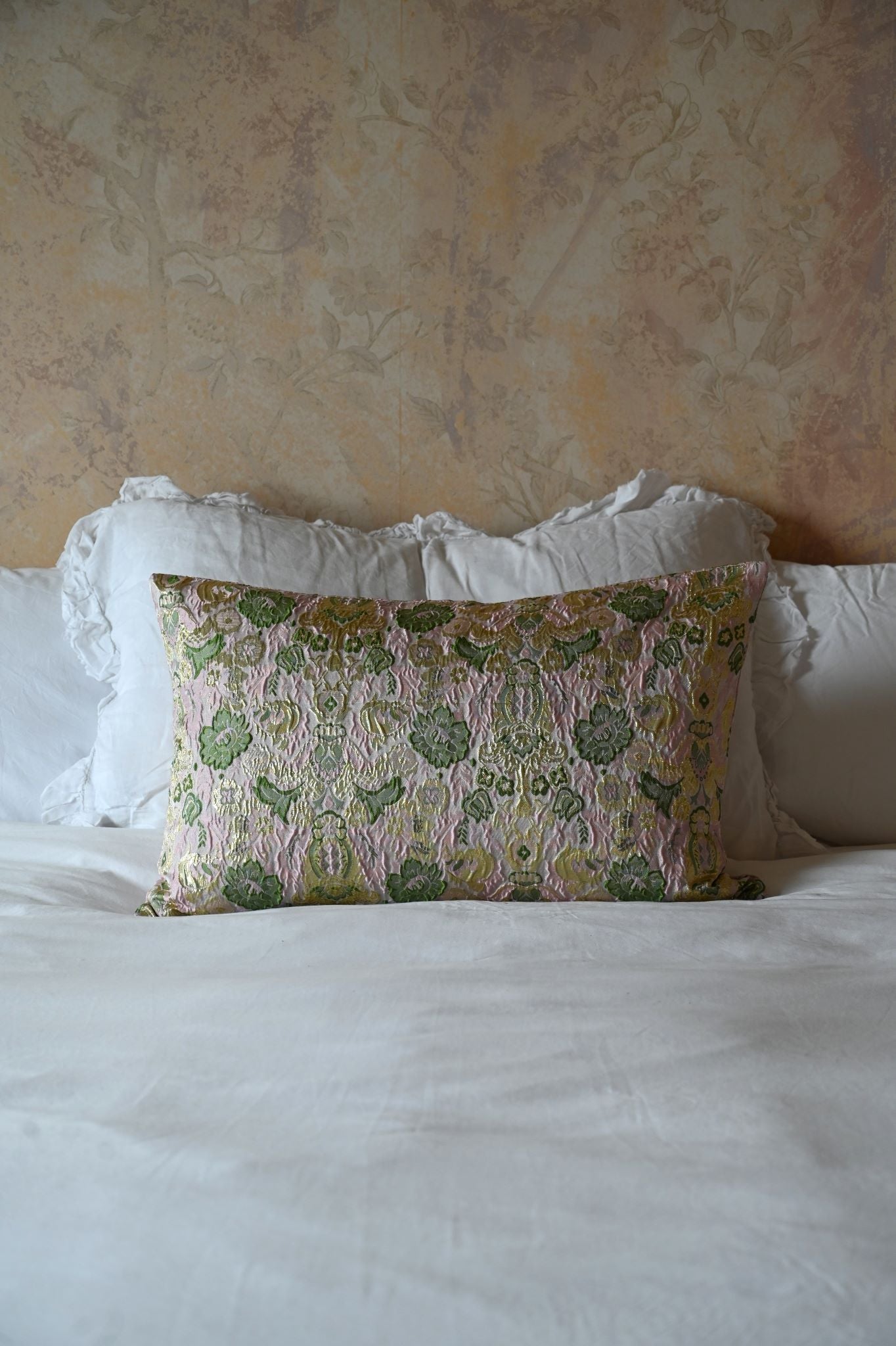 Pink and Gold Brocade Cushion Collection