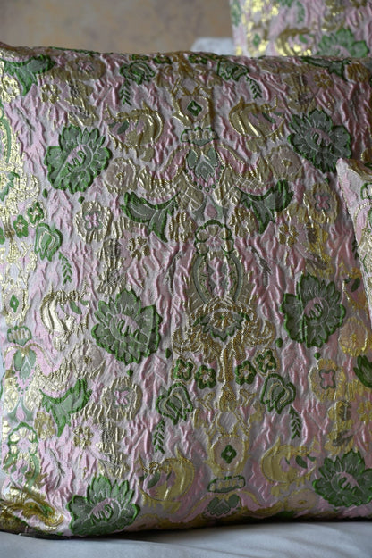 Pink and Gold Brocade Cushion Collection