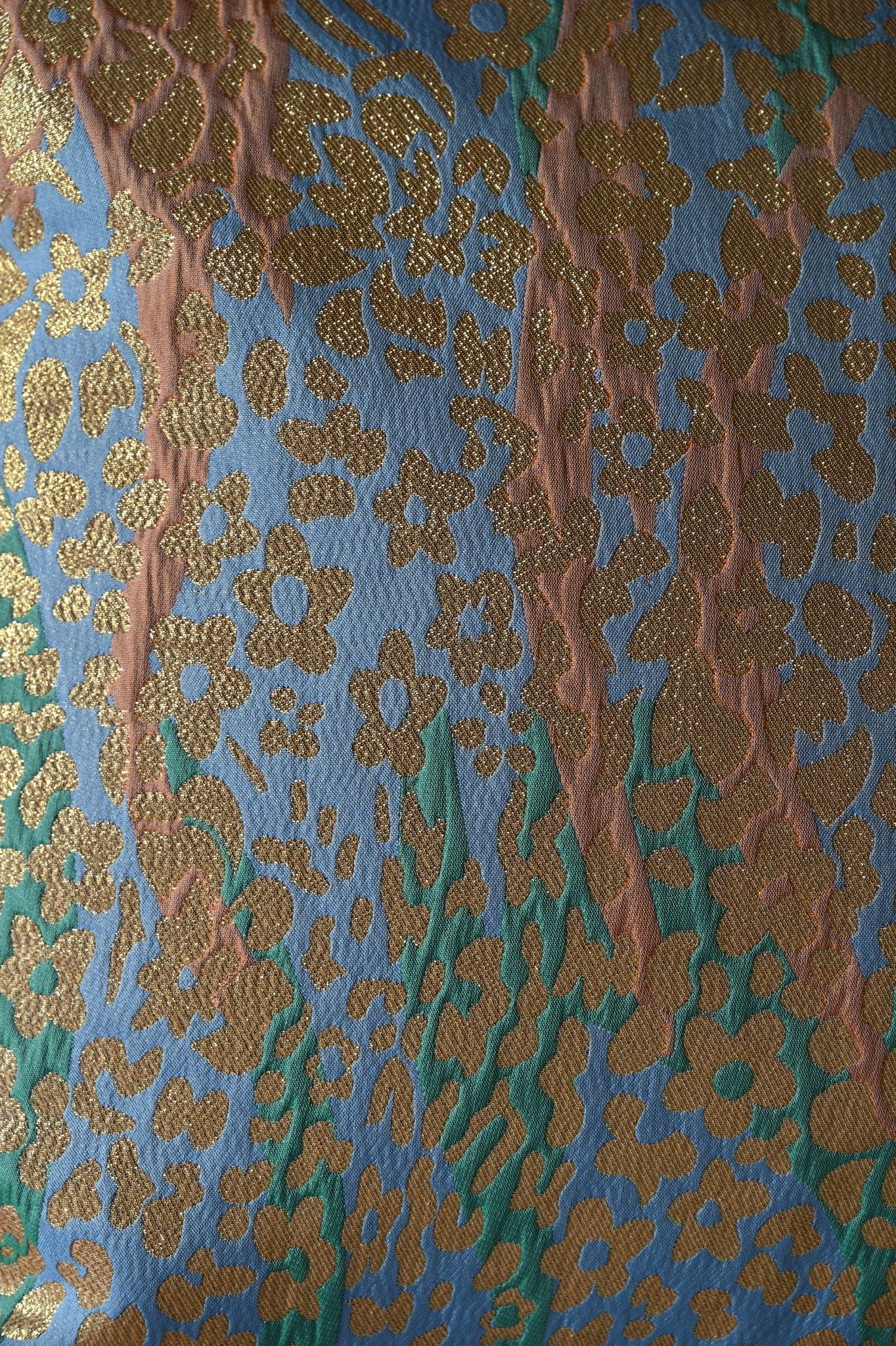 Pale Blue and Gold Leopard Print Cushion Collection
