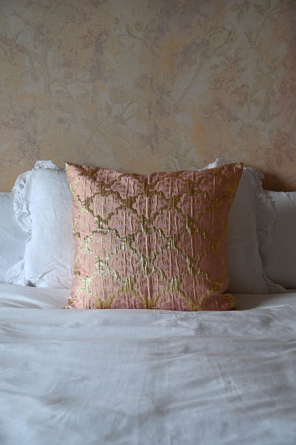 Pink and Gold Abstract Tile Cushion Collection