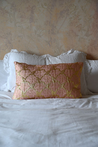 Pink and Gold Abstract Tile Cushion Collection