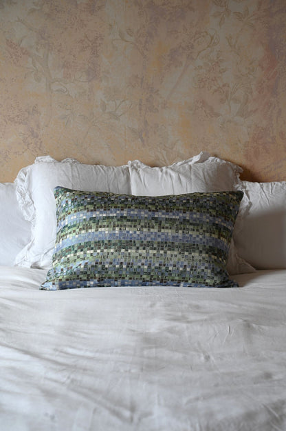Green and Blue Miniature Tile Cushion Collection
