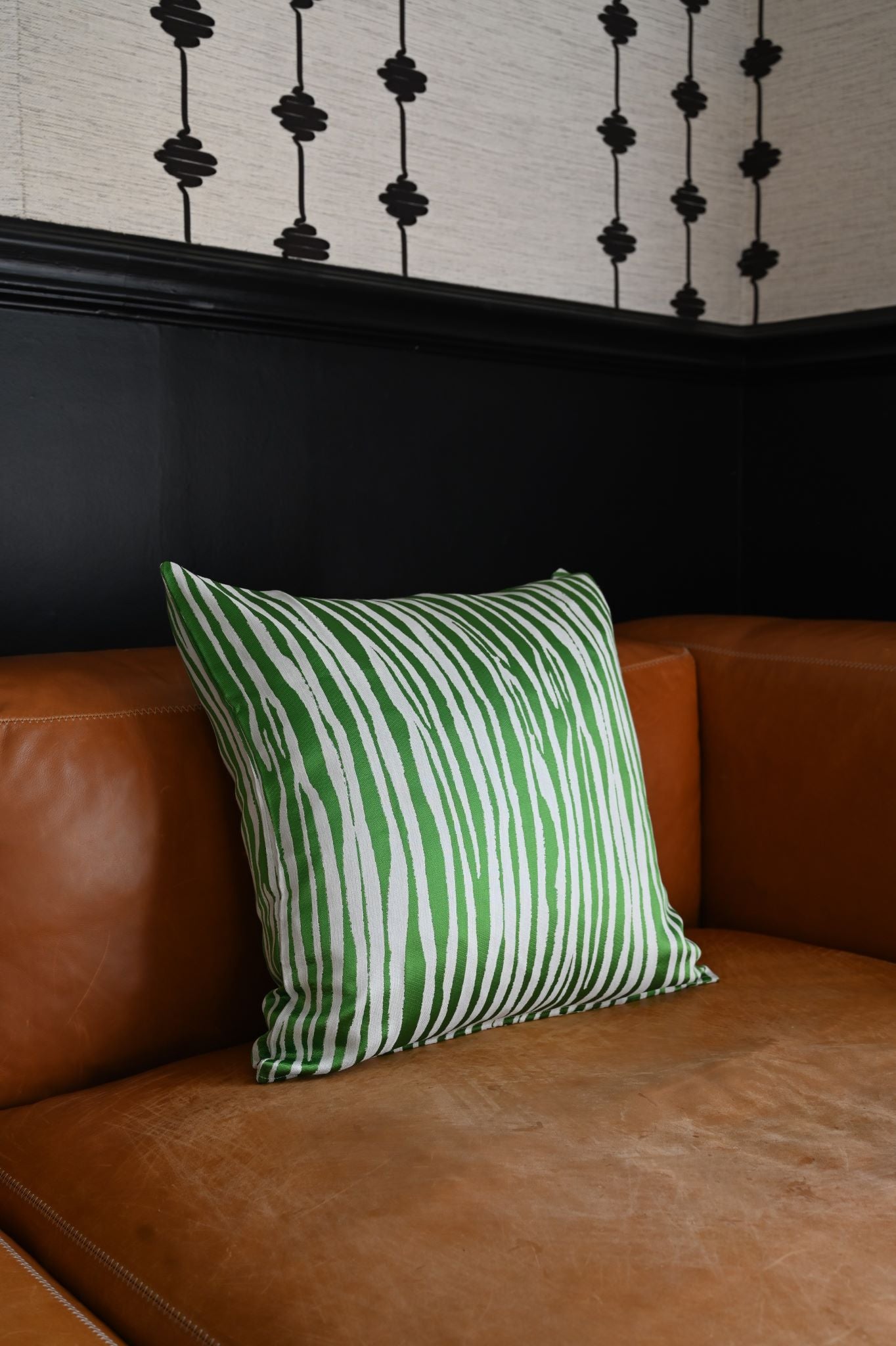 Green Zebra Stripe Cushion Collection