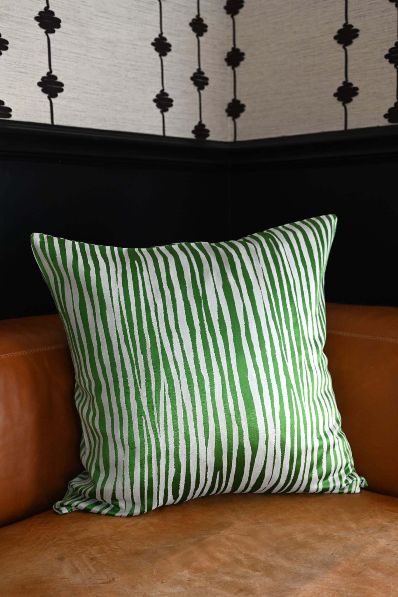 Green Zebra Stripe Cushion Collection