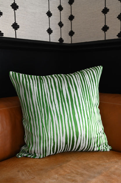 Green Zebra Stripe Cushion Collection