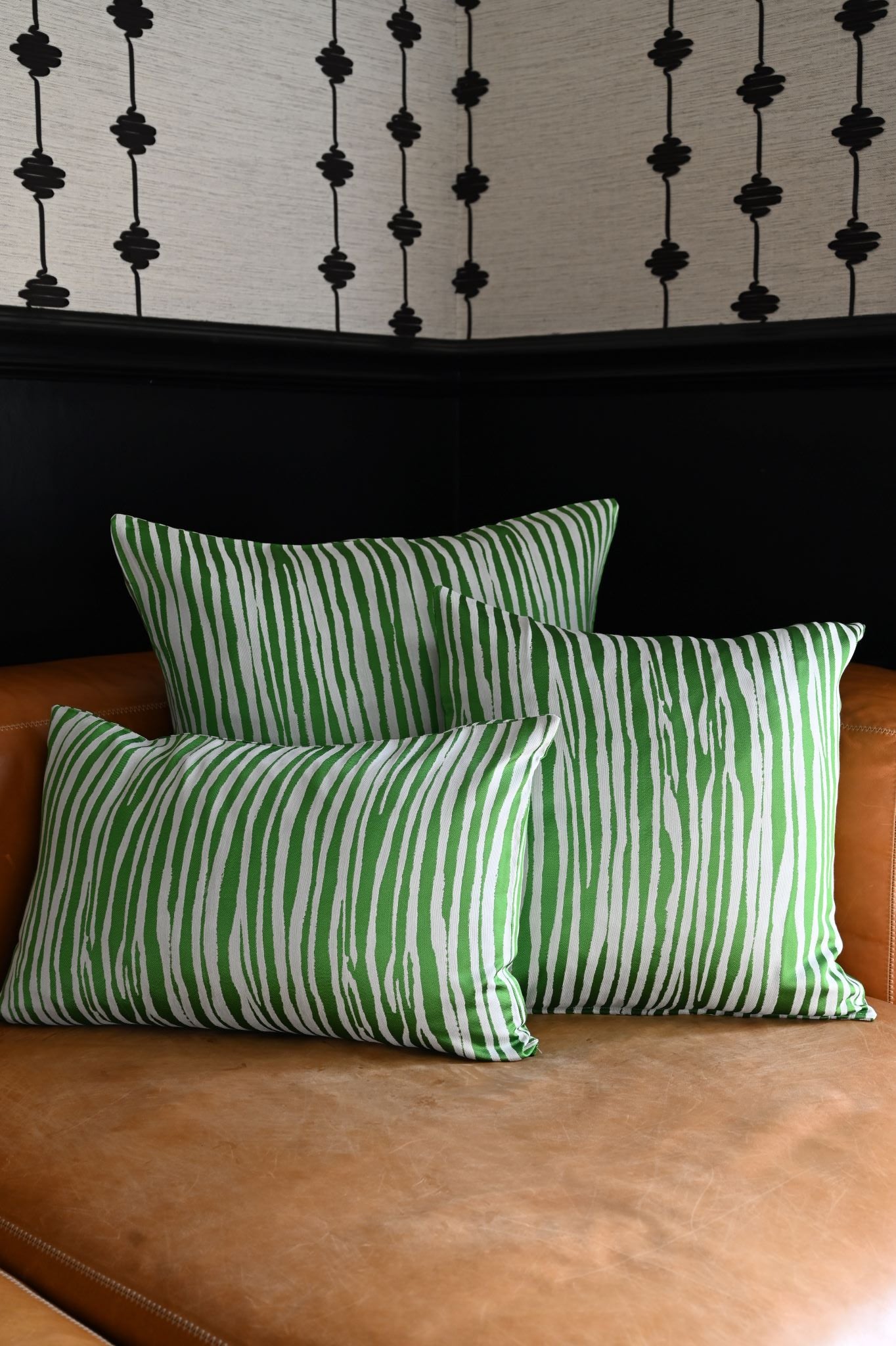 Green Zebra Stripe Cushion Collection