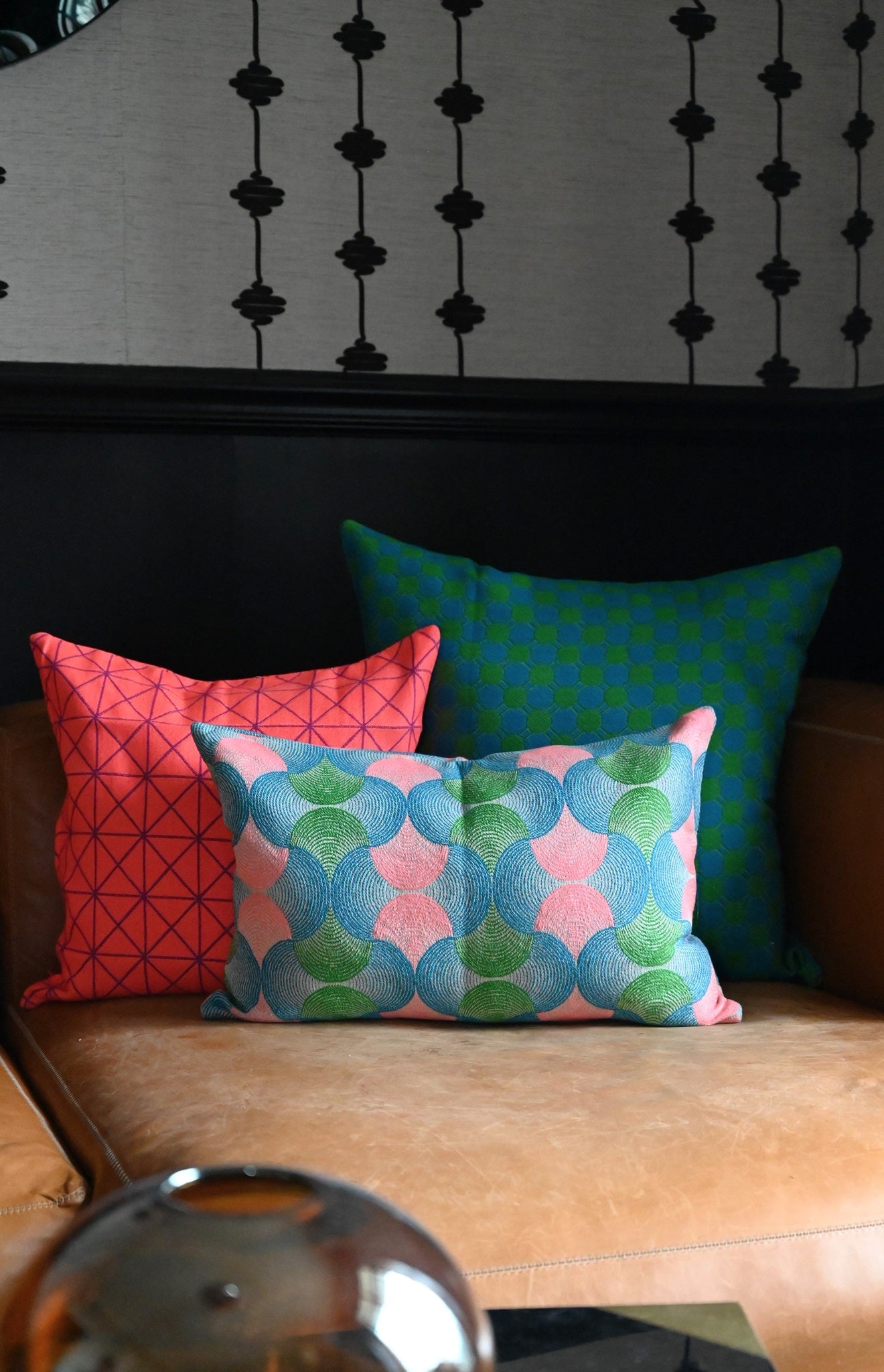 Electric Pink and Blue Soundwave Cushion Collection