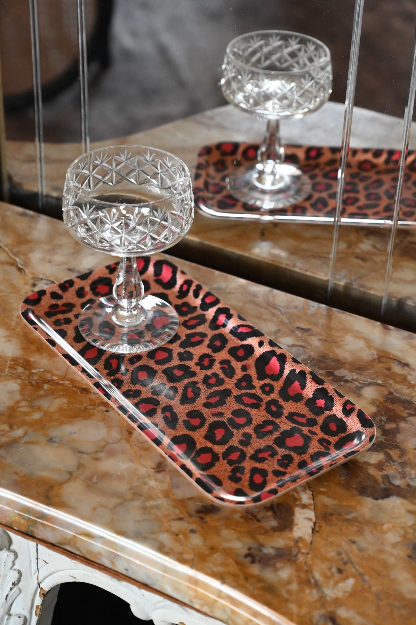 Brown Leopard Print Tray
