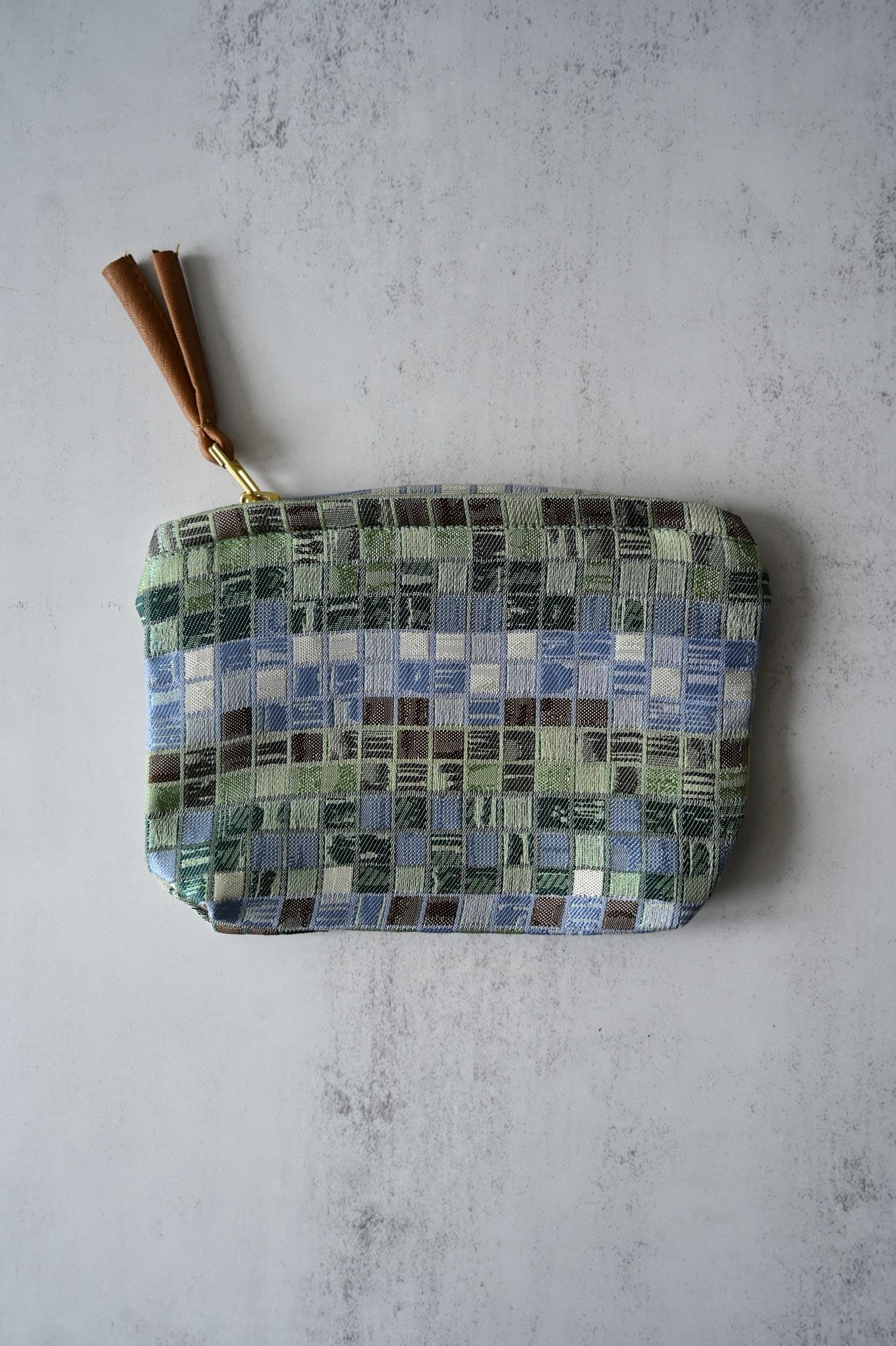 Large Green and Blue Miniature Tile Pouch
