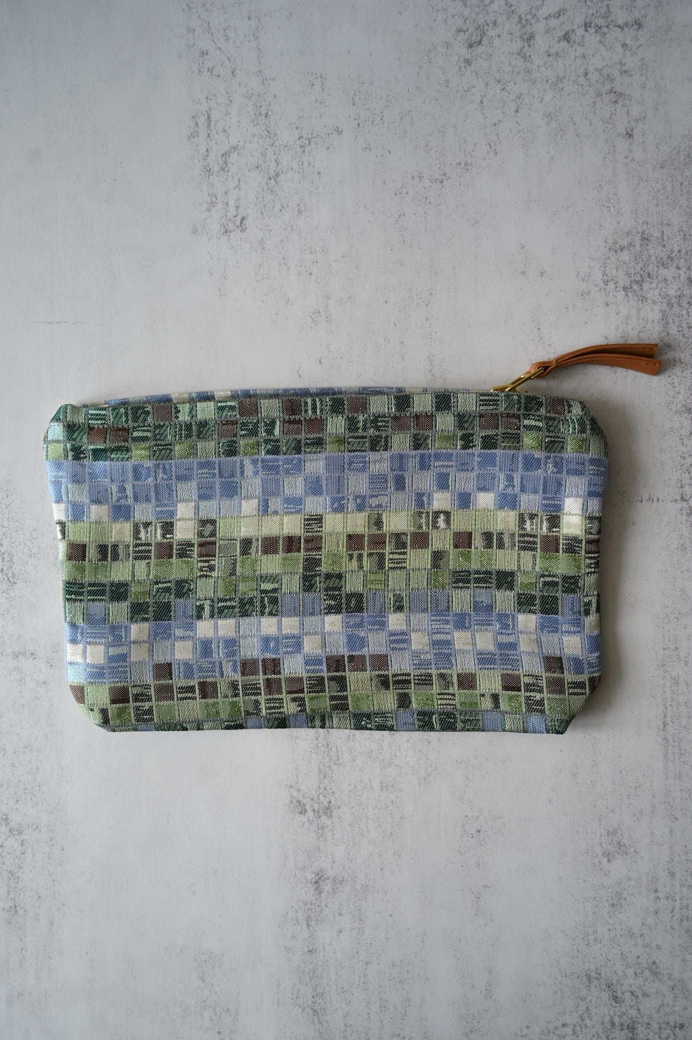 Large Green and Blue Miniature Tile Pouch