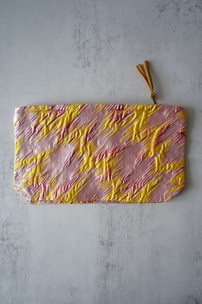 Large Pink and Yellow Lightning Pouch