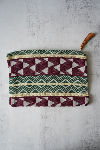 Large Woven Purple Zigzag Pouch