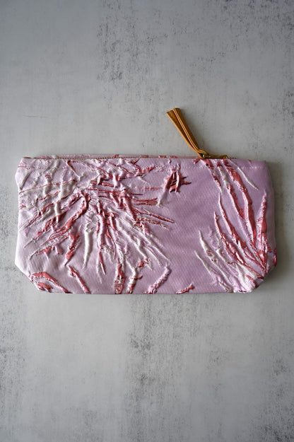Large Pink Metallic Pampas Pouch