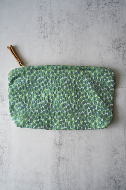 Large Green Dotted Pouch