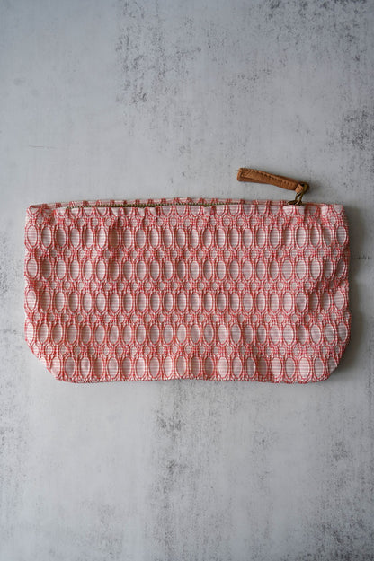 Large Pink Oval Patterned Pouch