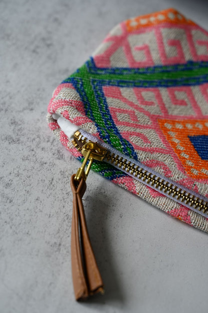 Pink Moorish Tile Print Pouches