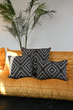 Woven Brown Geometric Diamond Cushion Collection