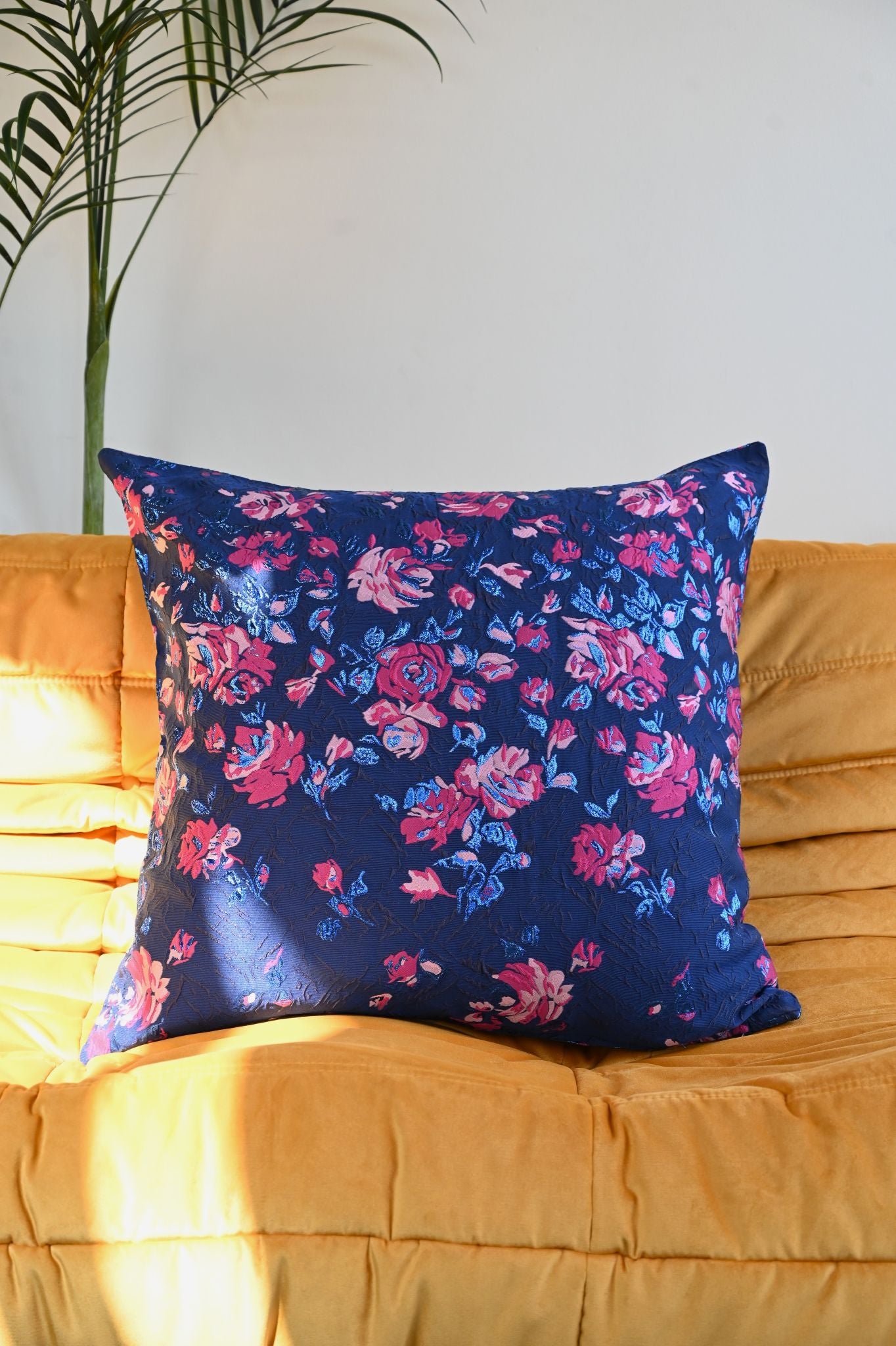 Navy and Pink Rose Floral Cushion Collection