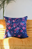 Navy and Pink Rose Floral Cushion Collection