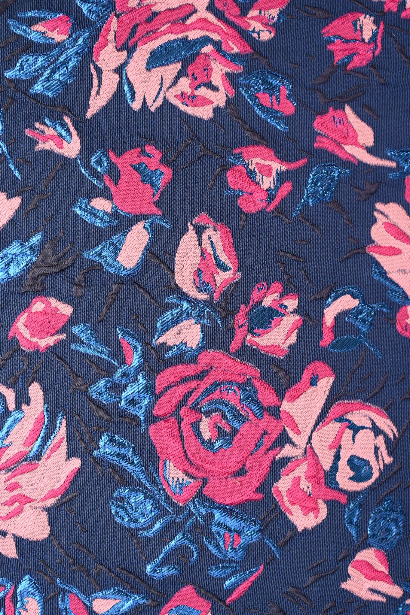 Navy and Pink Rose Floral Cushion Collection