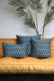 Blue Twisted Geometric Cushion Collection