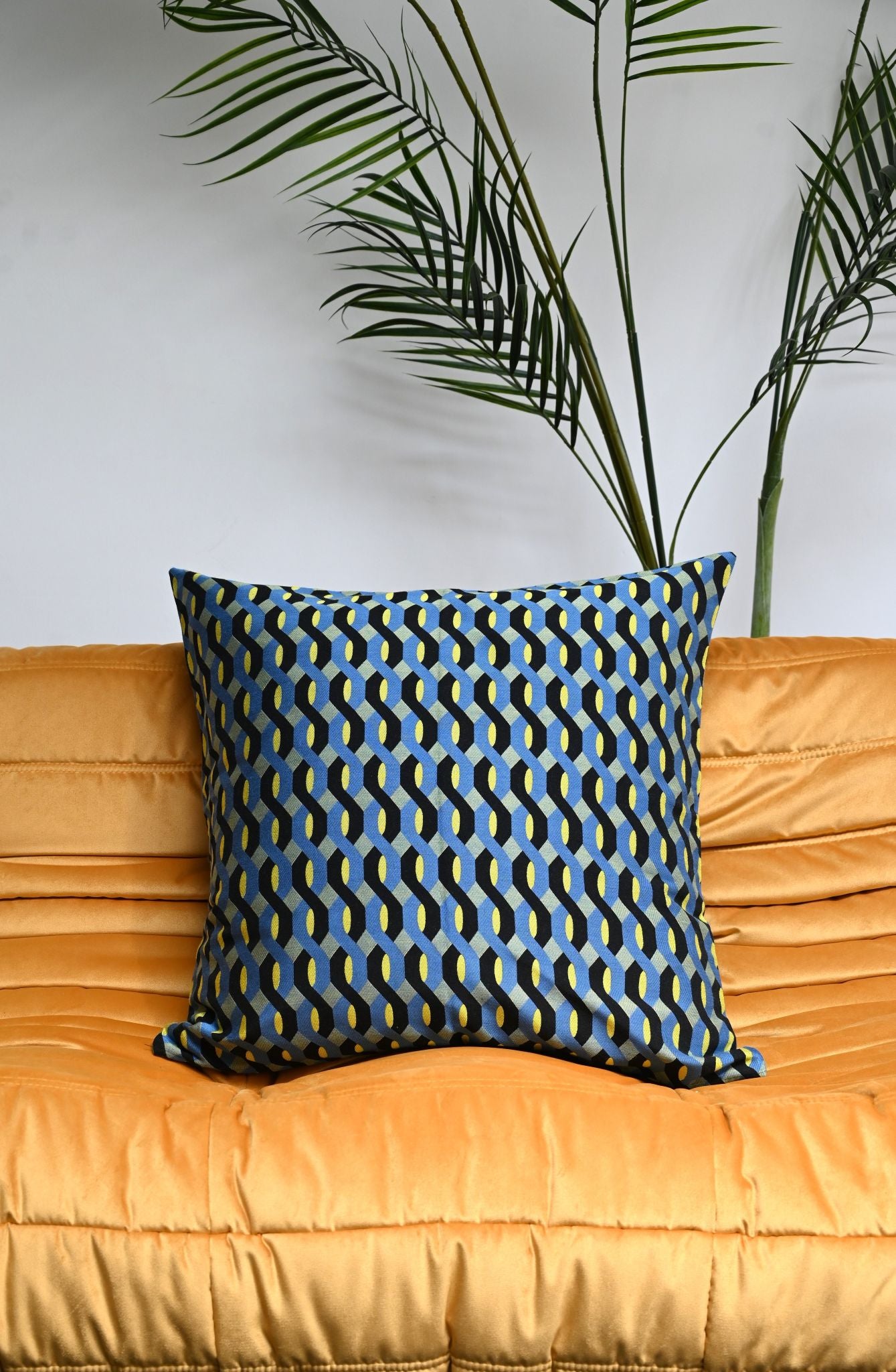 Blue Twisted Geometric Cushion Collection