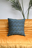 Blue Twisted Geometric Cushion Collection