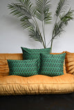 Green Twisted Geometric Cushion Collection