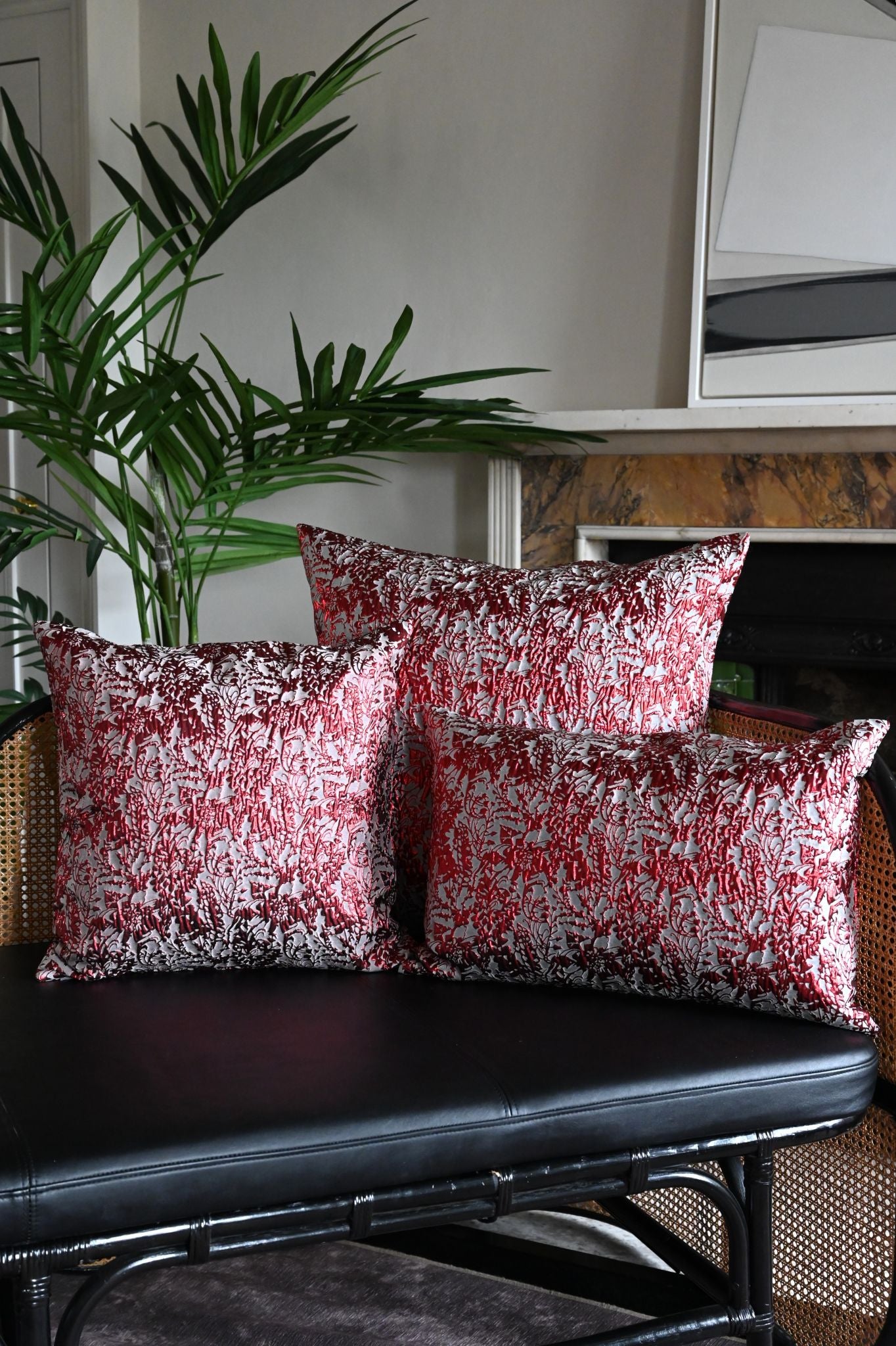 Red Gothic Meadow Cushion Collection