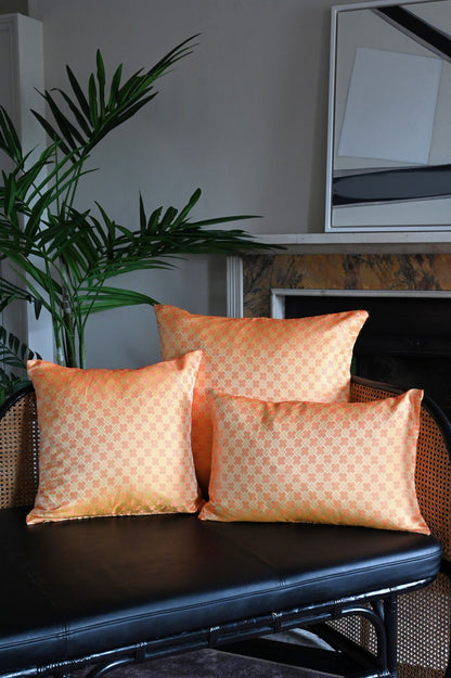 Orange Harlequin Diamond Cushion Collection