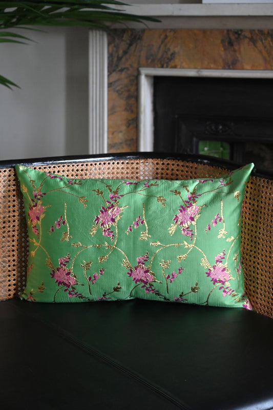 Green and Pink Wildflower Cushion Collection