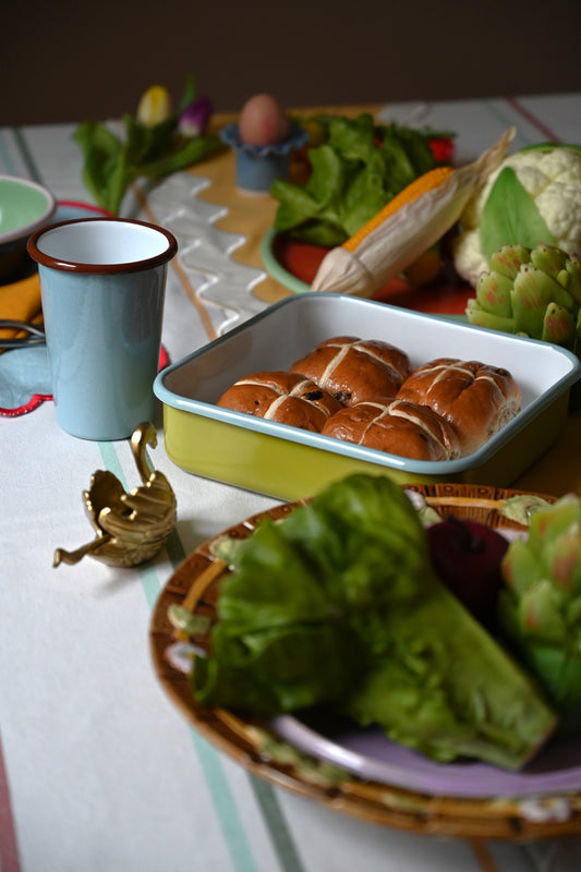 Green Square Enamel Oven Tray