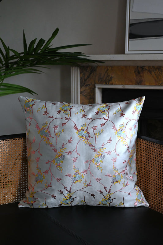 Dusty Blue and Pink Wildflower Cushion Collection