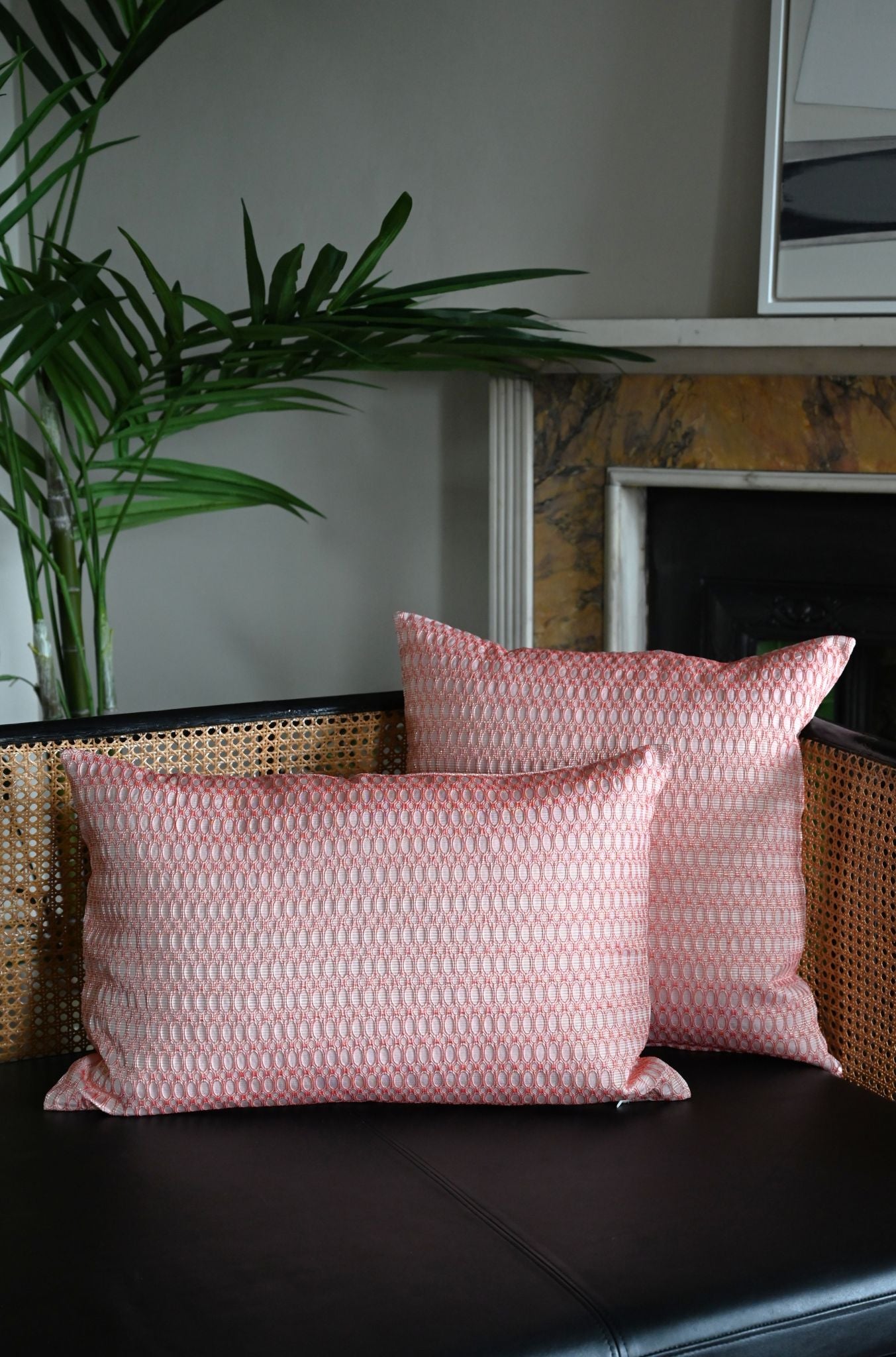 Pink Ditsy Oval Cushion Collection
