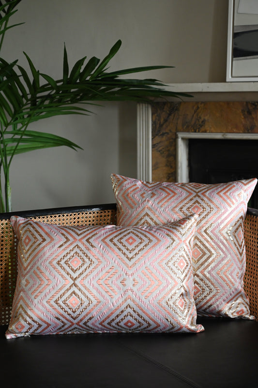 Pink Metallic Diamond Cushion Collection