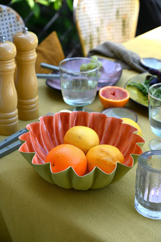 Orange Sunflower Wave Edge Bowls