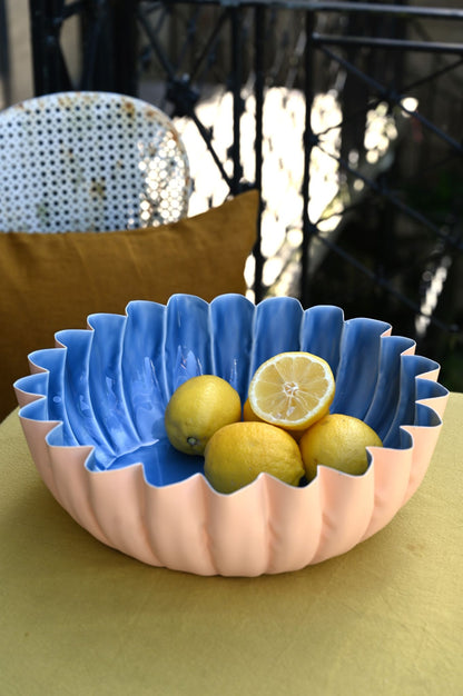Blue Daisy Wave Edge Bowls