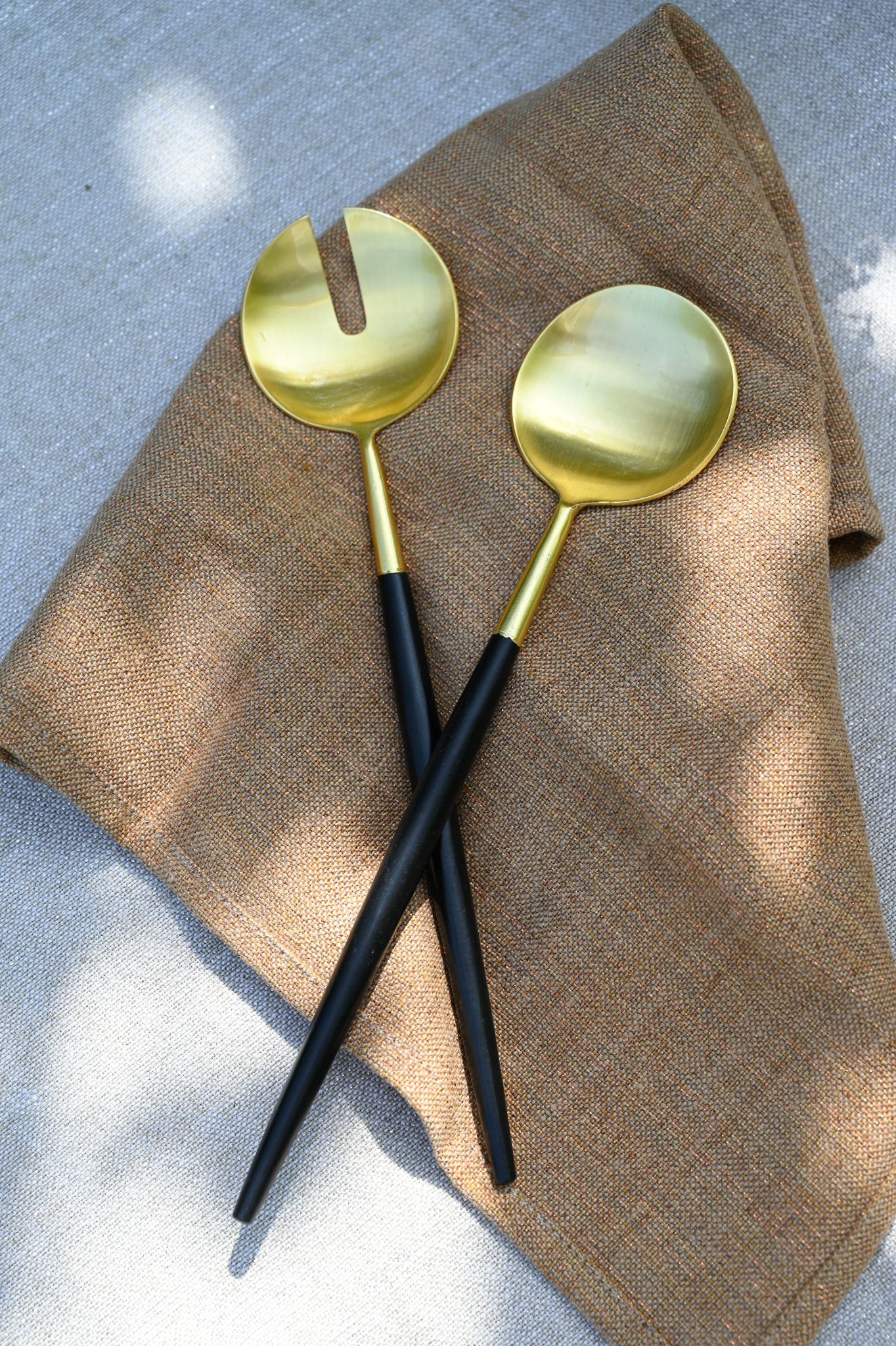 Black & Gold Salad Servers