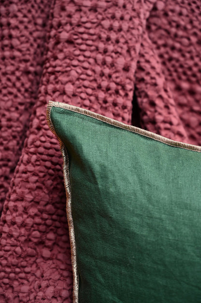 Coussins en lin vert forêt 