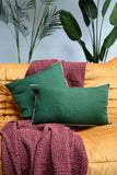 Forest Green Linen Cushions