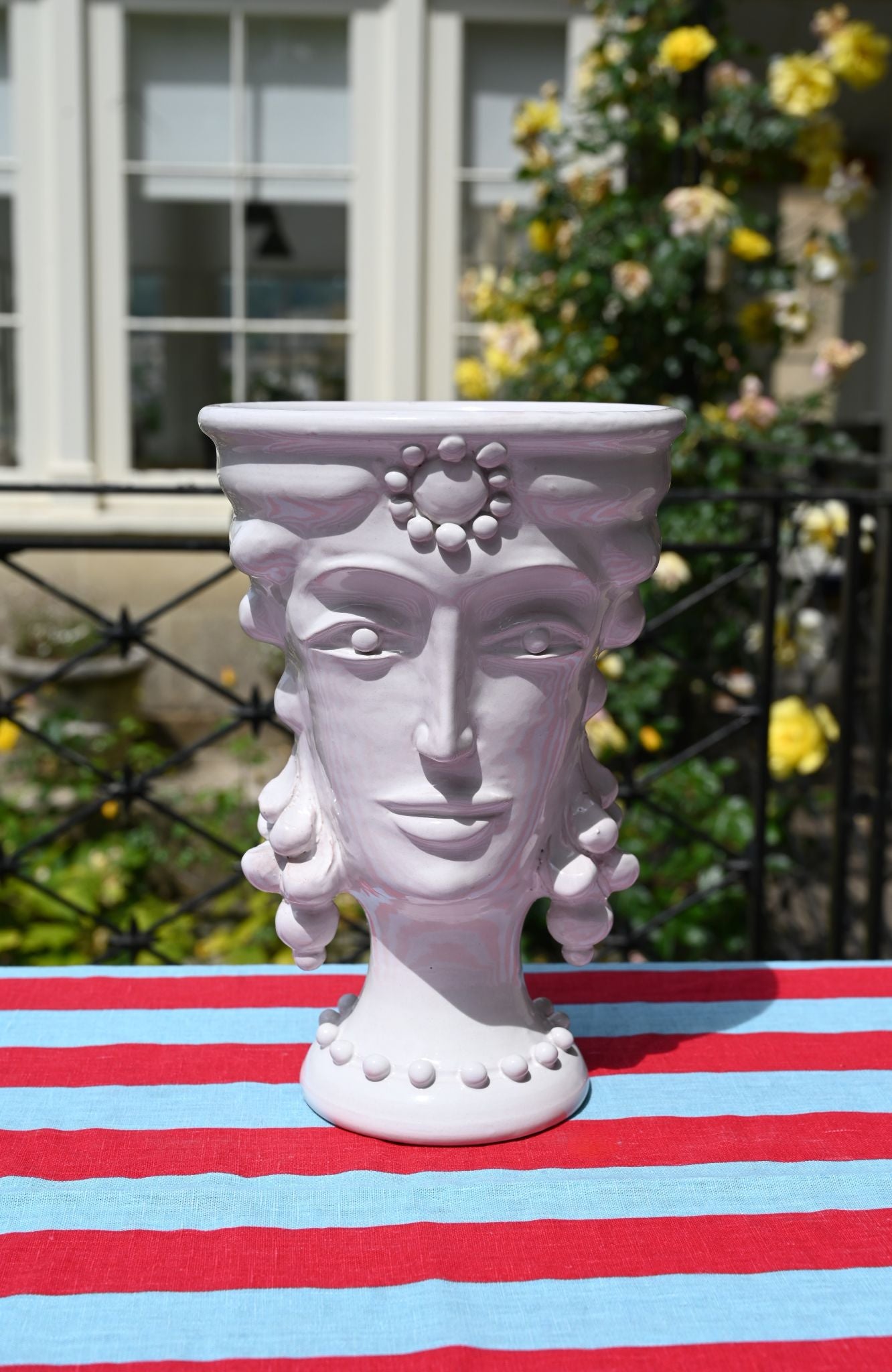 Large Female Italian Ceramic Bust Vase
